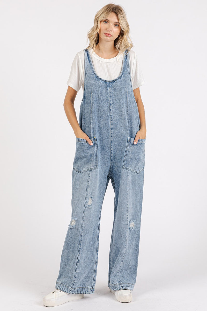 Relaxed Fit Denim Jumpsuit