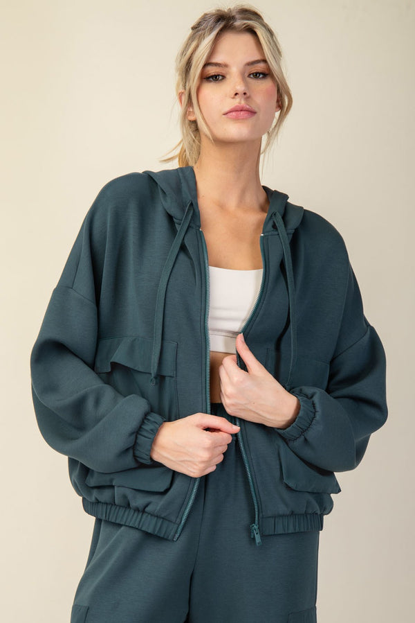 Scuba Hoodie Jacket - Midnight Green