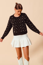 Pearl Embellished Sweater - Black