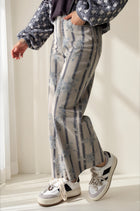 Floral Stripe Stretch Twill Pants