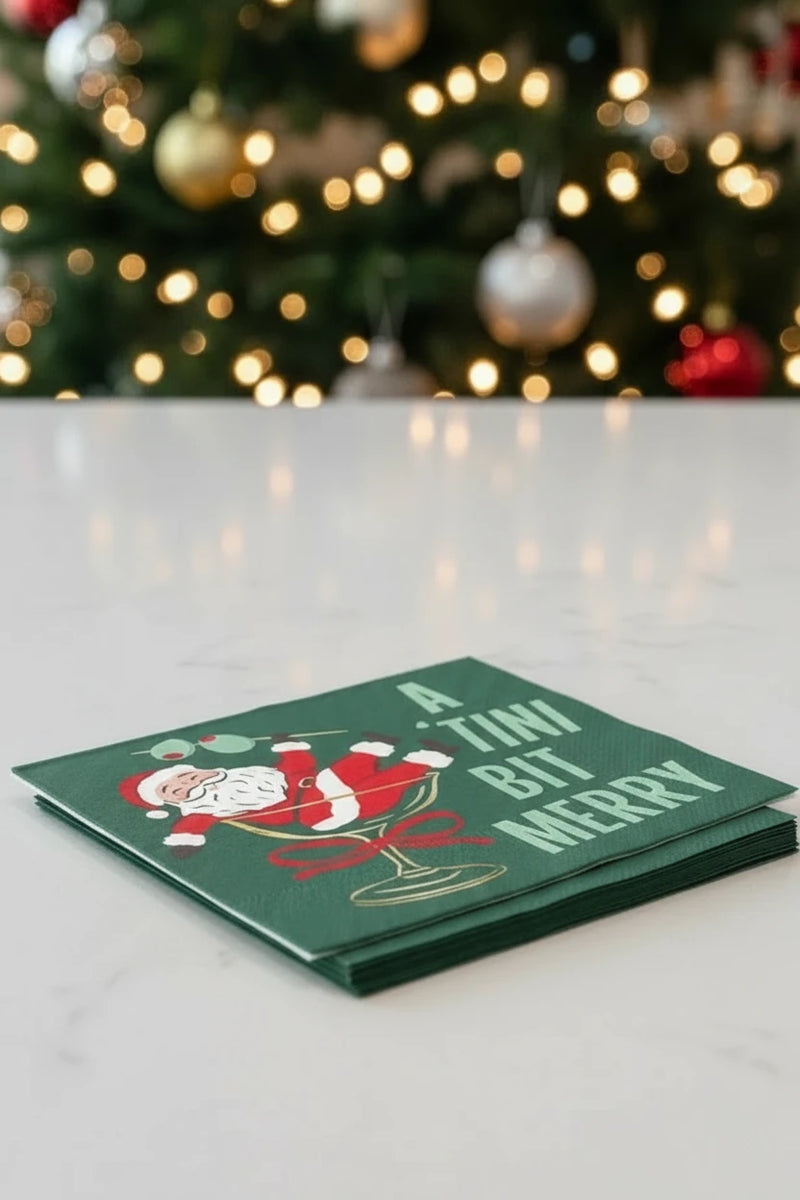 Holiday Cocktail Napkin - A Tini Bit Merry