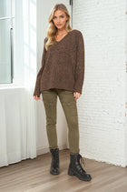 Two Tone V-Neck Sweater