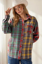 Mixed Plaid Flannel Top