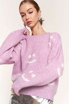 Smile Symbol Sweater - Lavender