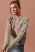 Embroidered Floral Sweater