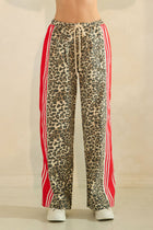 Leopard Print Side Stripe Pants
