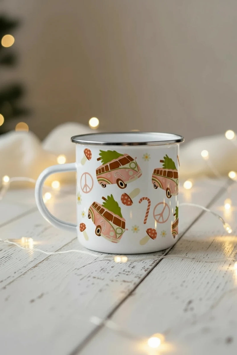 Retro Enamel Camp  Mug - Bus