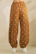Polka Dot Joggers - Rust/Pink