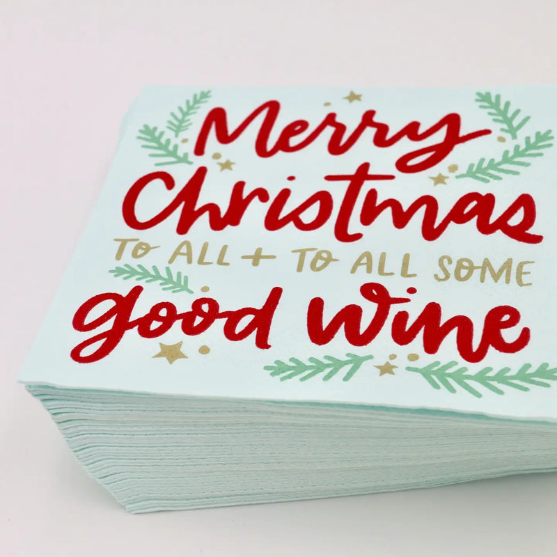 Holiday Cocktail Napkin - To All Some Good Wine