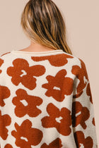 Flower Printed Pullover Sweater