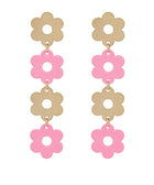 Metal Flower Drop Earrings - 3 Colors