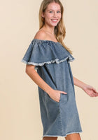 Off Shoulder Denim Dress