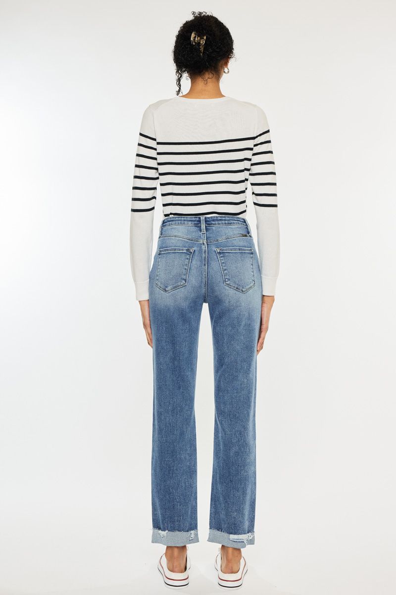 Julia Cuffed Slim Straight Leg Jeans