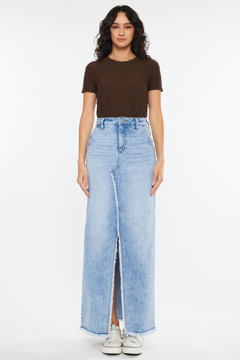 Stella High Rise Denim Maxi Skirt