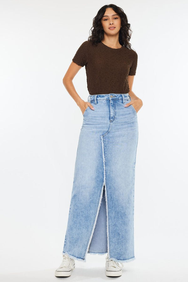 Stella High Rise Denim Maxi Skirt