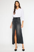 Reese 90's Denim Maxi Skirt - Washed Black