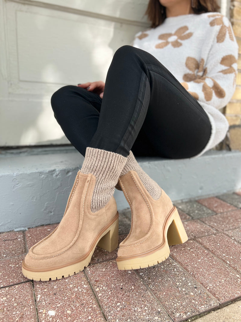 Platform Sweater Boot - Khaki