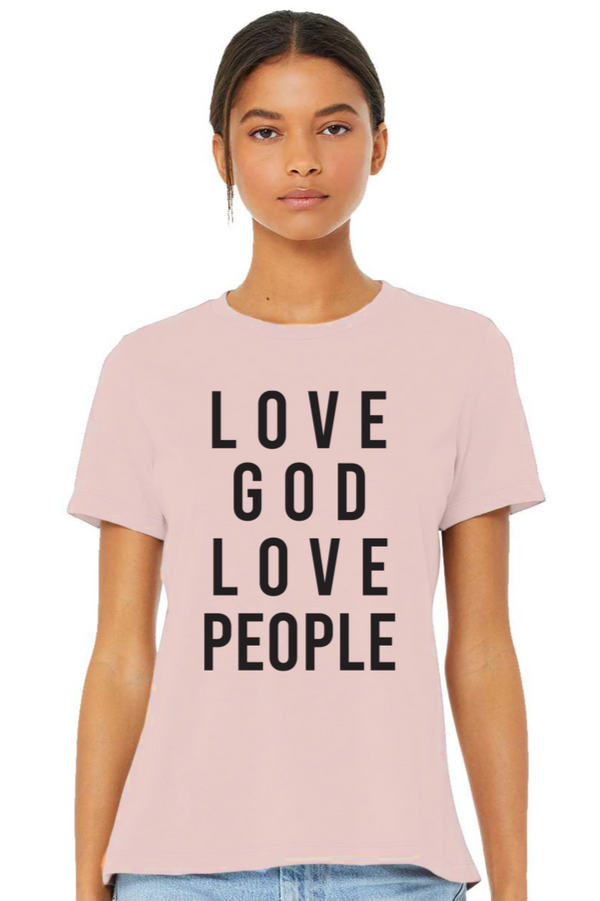 Love God Love People- Dusty Pink Tee