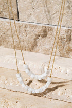 Double Layer Cube Stone Necklace