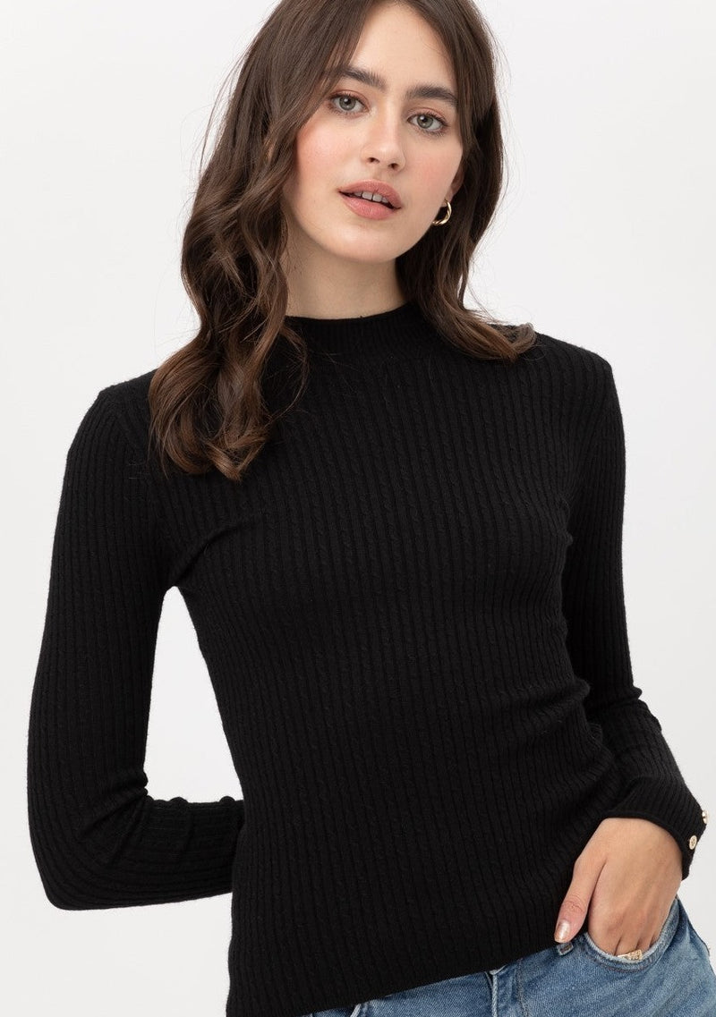 Ribbed Sweater - Black
