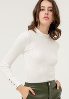 Ribbed Sweater - White