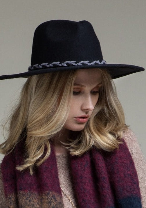 Felted Wool Panama Hat - Black