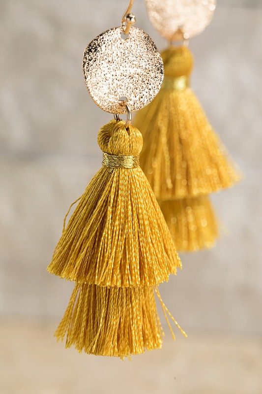 Disc and Tassel Earrings