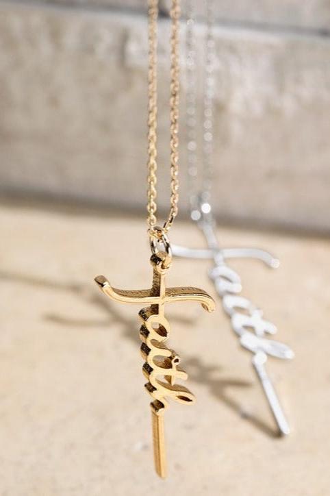 Large Faith Necklace - 2 Colors