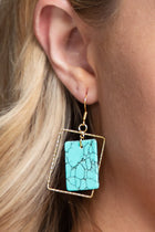 Rectangle Stone Drop Earrings