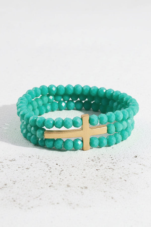 Layered Cross Bracelet - 3 Colors
