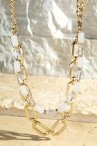 Layered Link Chain & Beaded Necklace