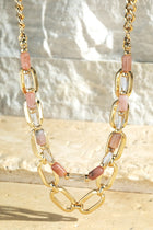 Layered Link Chain & Beaded Necklace