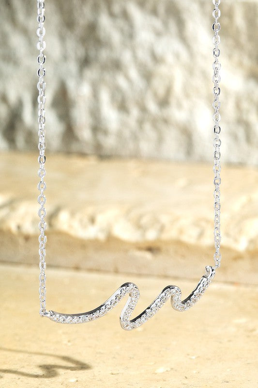 Crystal Wave Necklace - 2 Colors