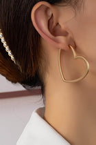 Heart Shape Hoop Earrings - 2 Colors