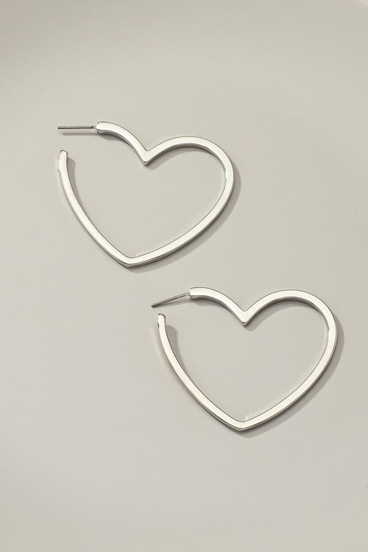 Heart Shape Hoop Earrings - 2 Colors