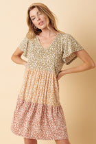 Tiered Colorblock Dress