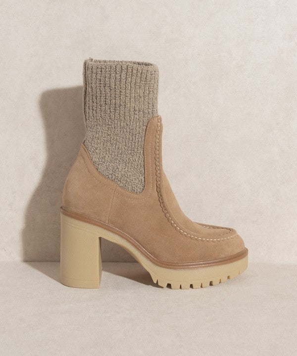 Platform Sweater Boot - Khaki