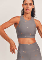 Copper Star Print Sports Bra