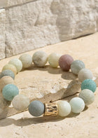 Stone Stretch and Metal Bracelet - 3 Colors