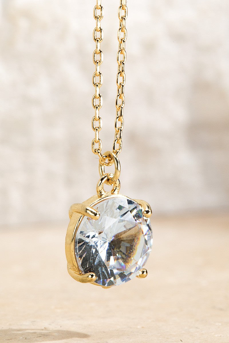 Crystal Pendant Short Necklace