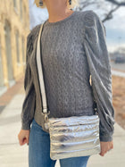 Metallic Puffer Convertible Bag - 2 Colors