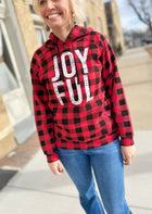 Joyful Hoodie-Buffalo Plaid