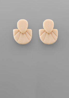 Polymer Clay Teardrop/Shell Earrings