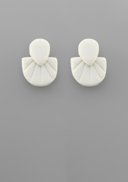 Polymer Clay Teardrop/Shell Earrings