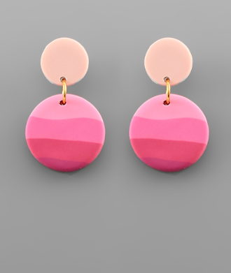 Gradation Clay Earrings-Various Colors