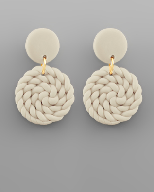 Knitted Clay Earrings-Various Colors