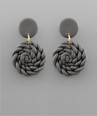 Knitted Clay Earrings-Various Colors