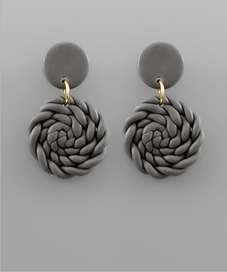 Knitted Clay Earrings-Various Colors