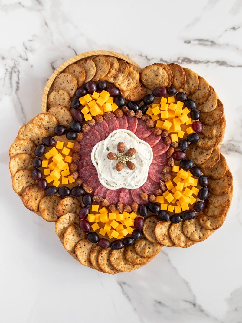 Bamboo Serving Platter-Flower