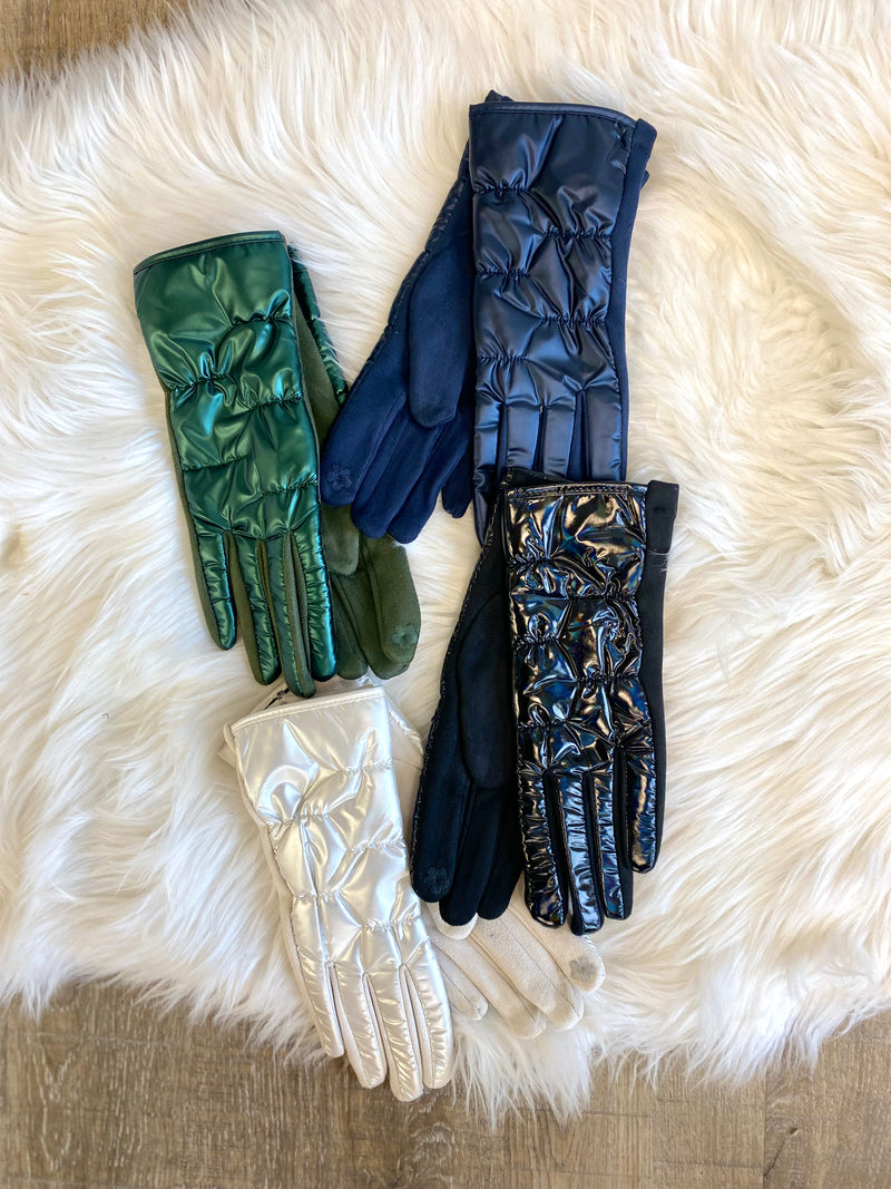 Metallic Puff Gloves - 4 Colors